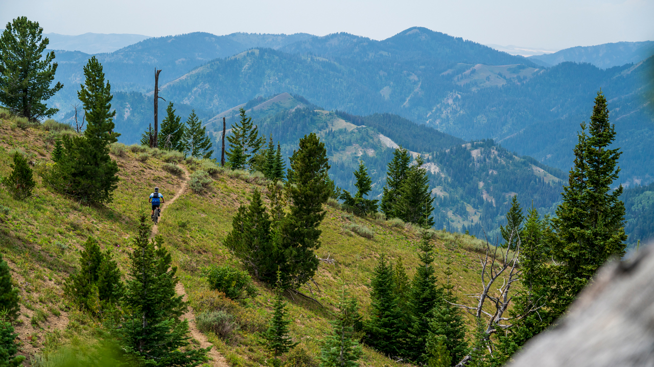 Rider high in the alpine